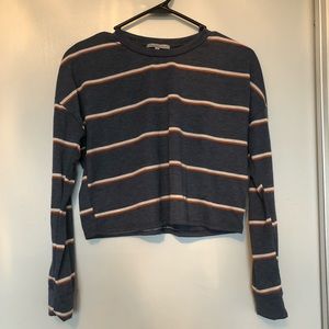 striped long sleeve crop top